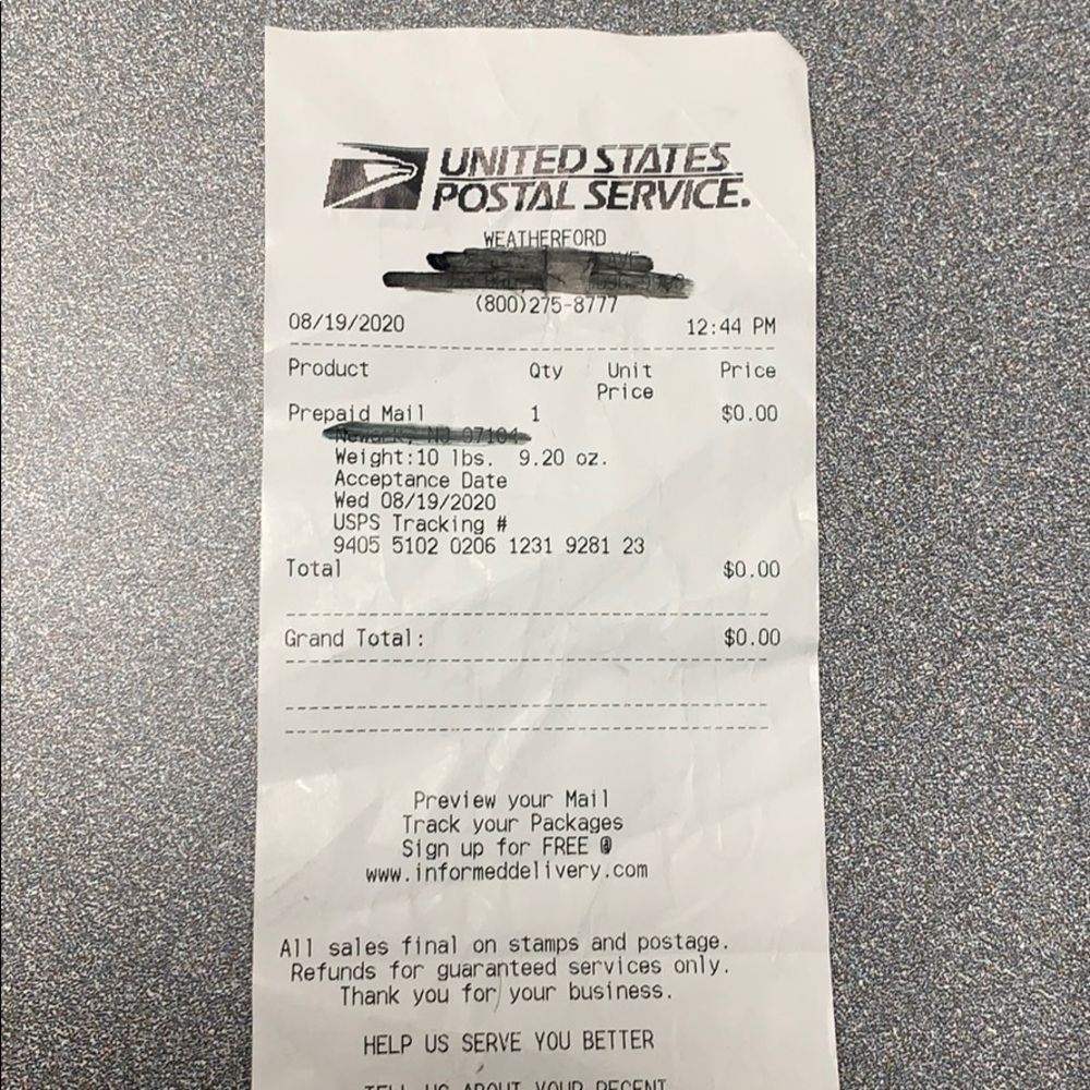 Trade shipping proof